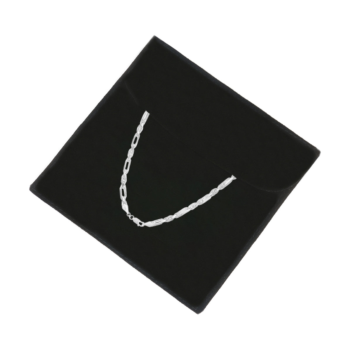 925 Silver Torsal Figaro Chain 3x1 50cm Gauge 5.6mm