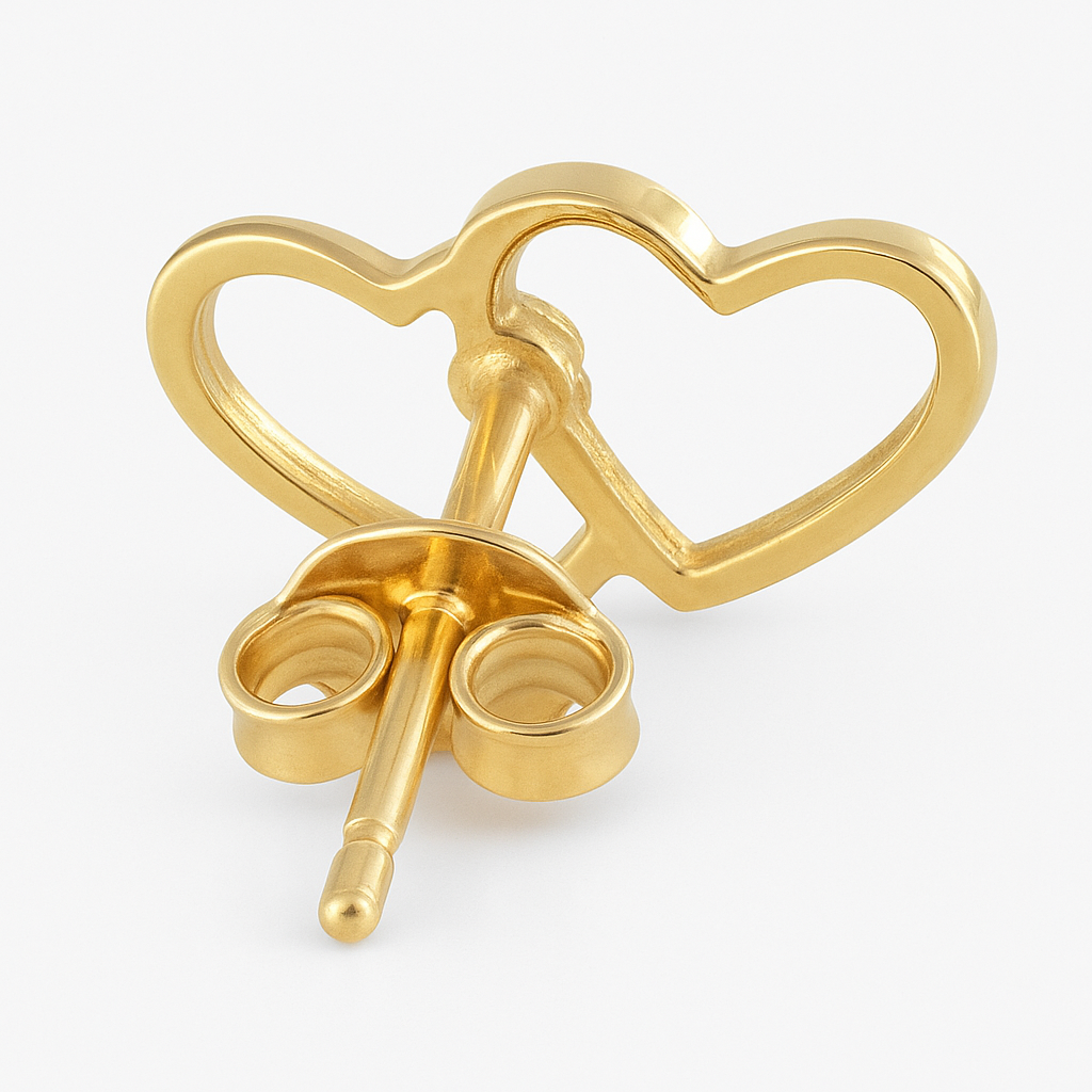 Arete Con Figura De Corazones Entrelazados 10k 1.60 Gr