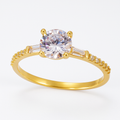 10k Gold Engagement Ring with Cubic Zirconia Stone