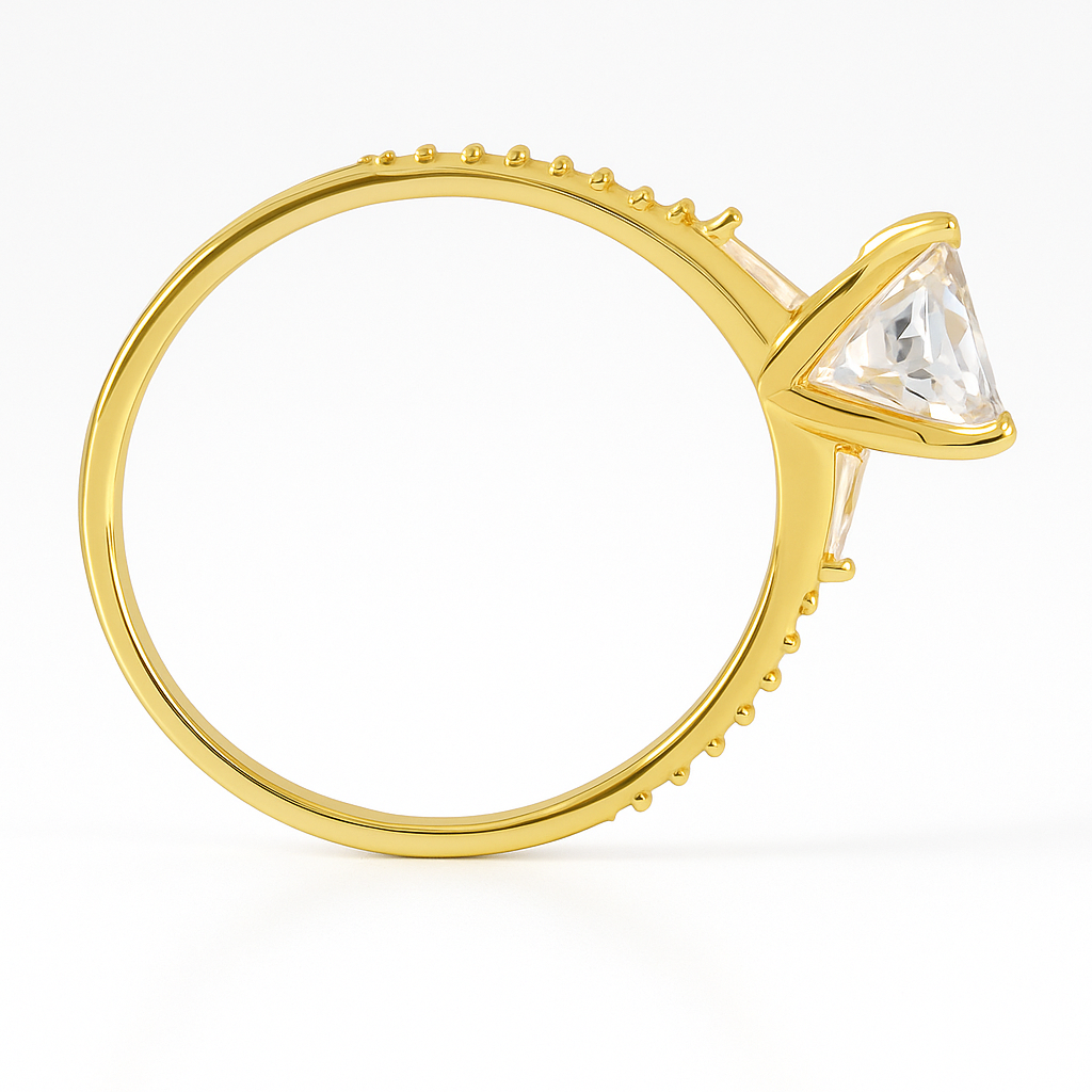 10k Gold Engagement Ring with Cubic Zirconia Stone