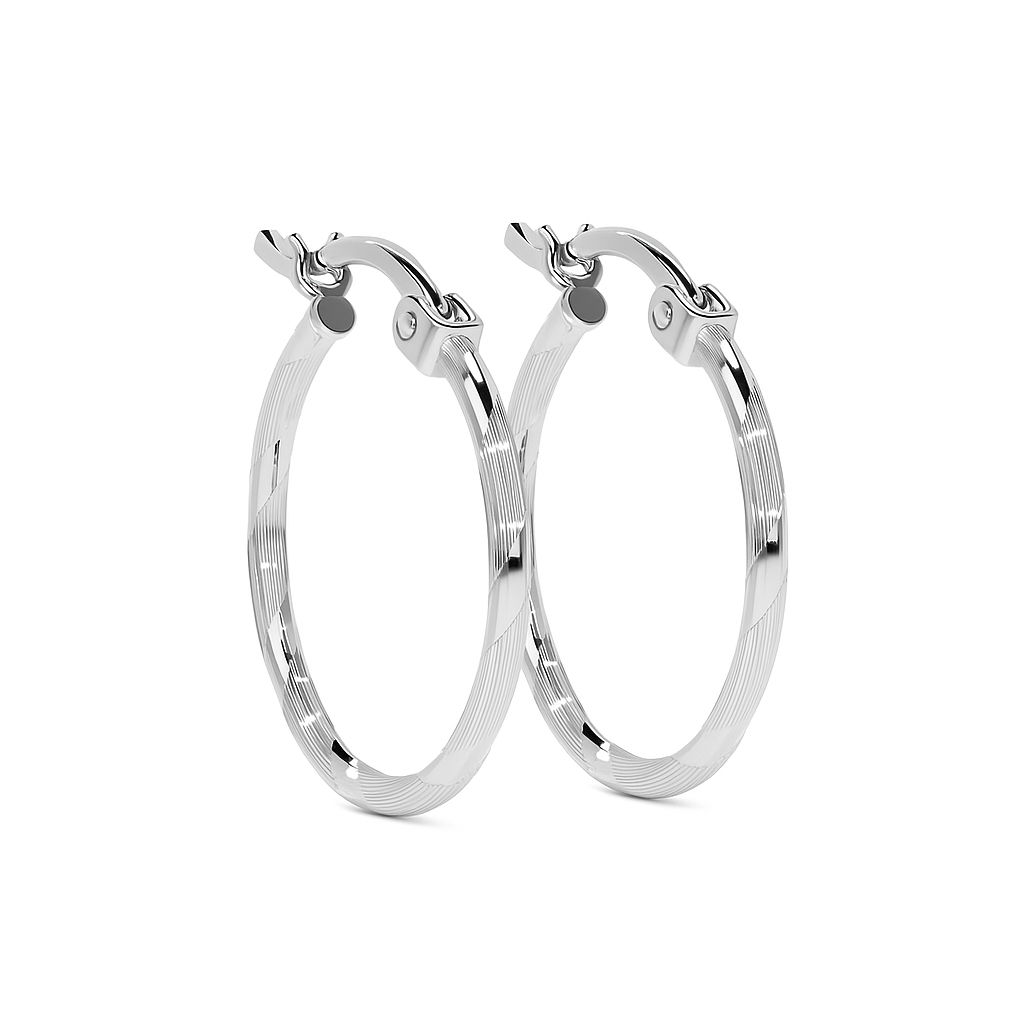925 Sterling Silver Diamond Hoop Earrings for Women, Blue Cord