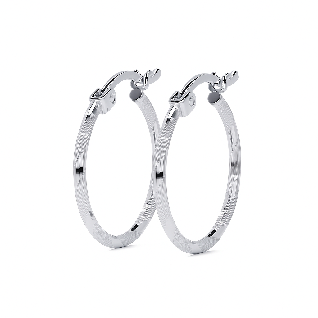 925 Sterling Silver Diamond Hoop Earrings for Women, Blue Cord
