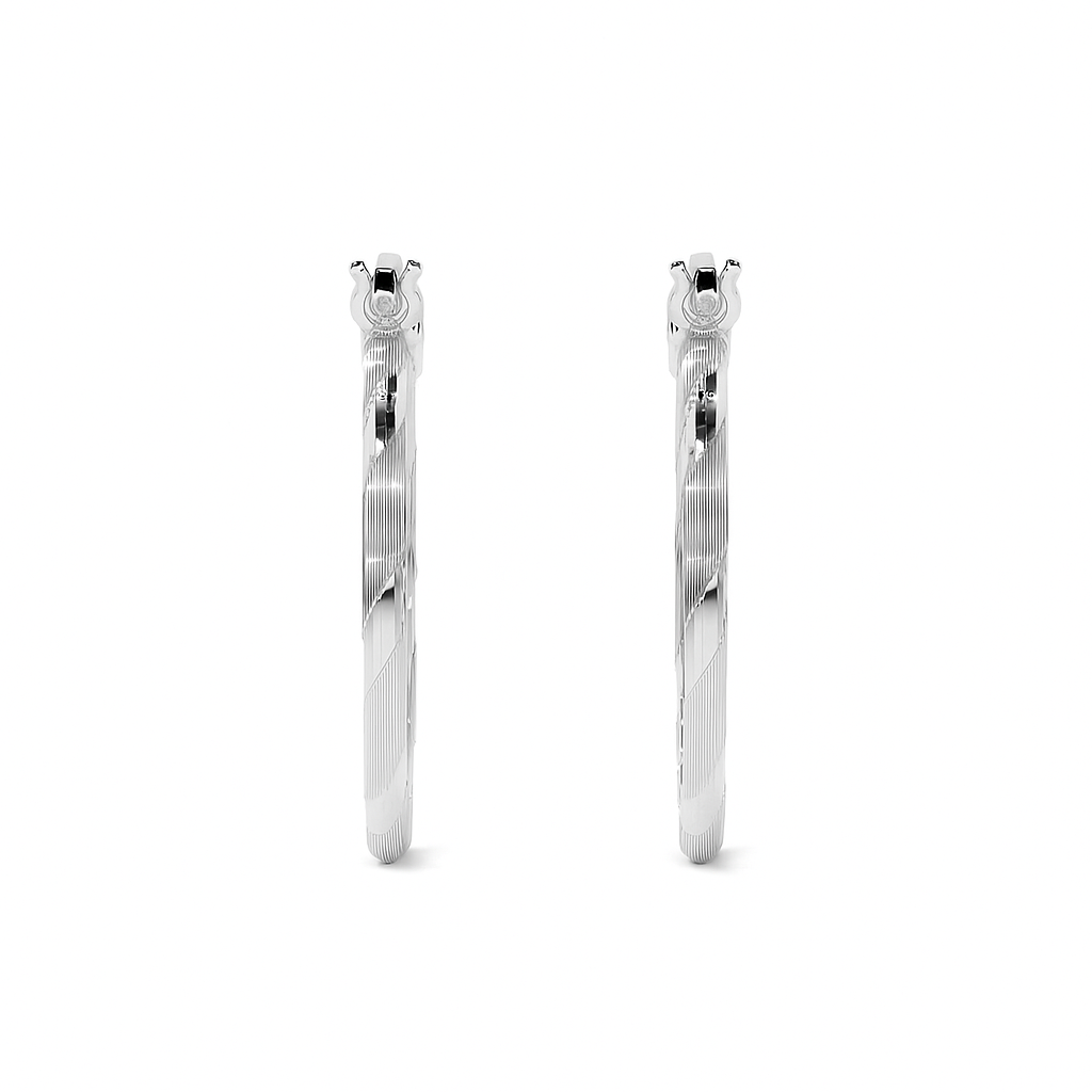 925 Sterling Silver Diamond Hoop Earrings for Women, Blue Cord