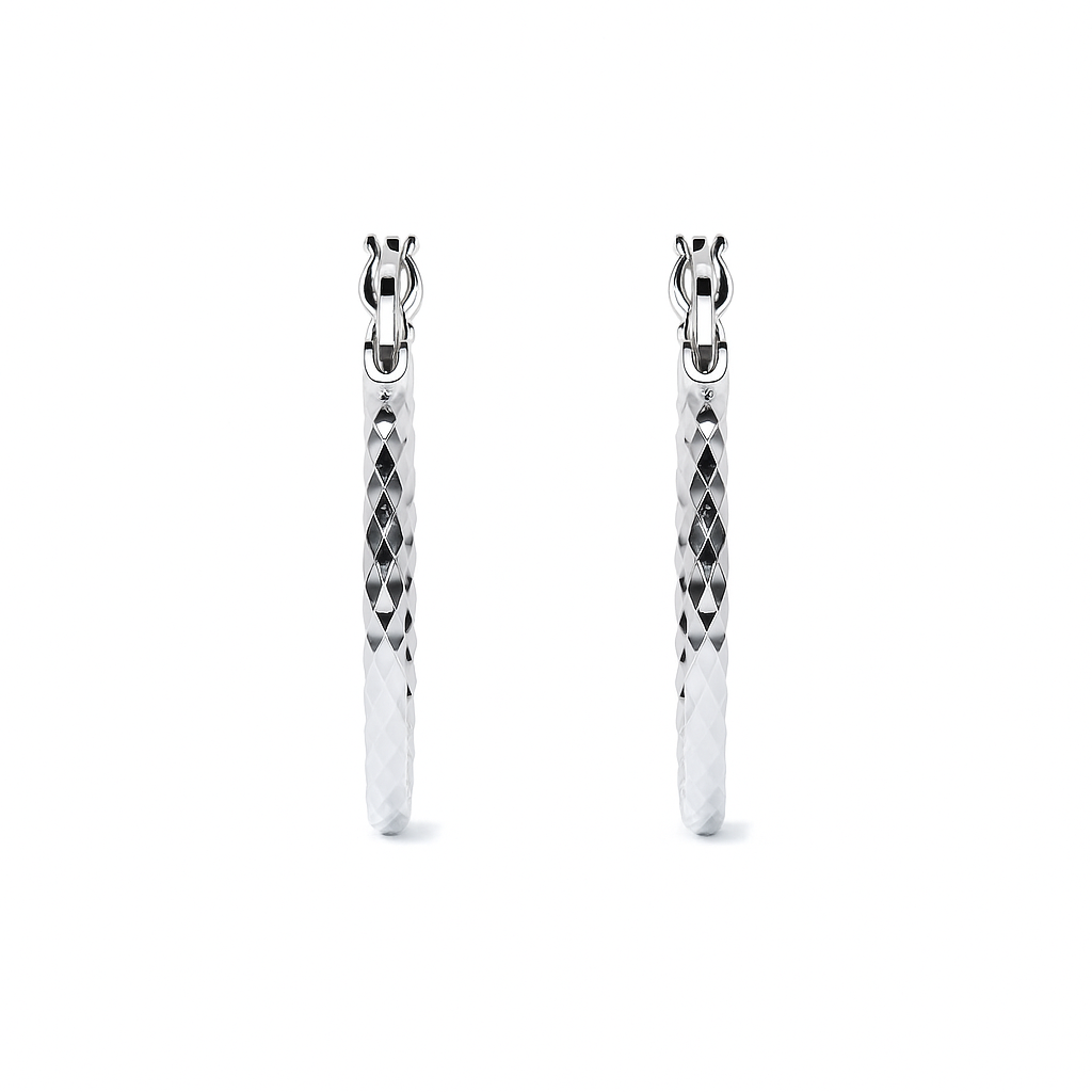 Arete Arracada De Plata 925 Diamantada Panal Para Mujer
