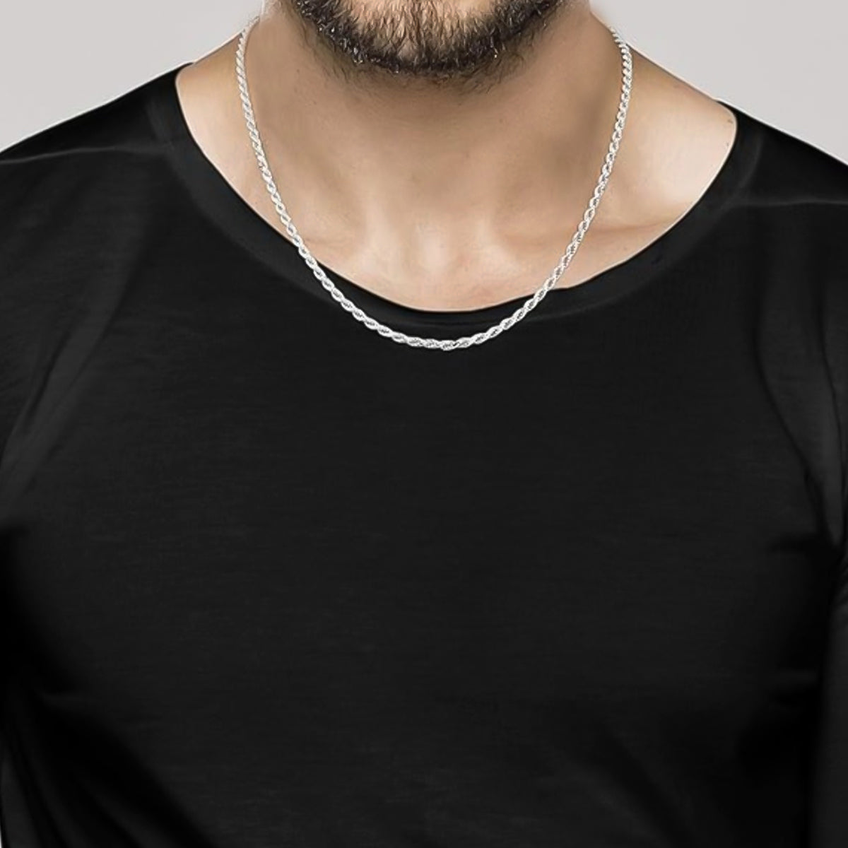 Cadena De Plata 925 Estilo Torsal De Calibre 4.5 Mm