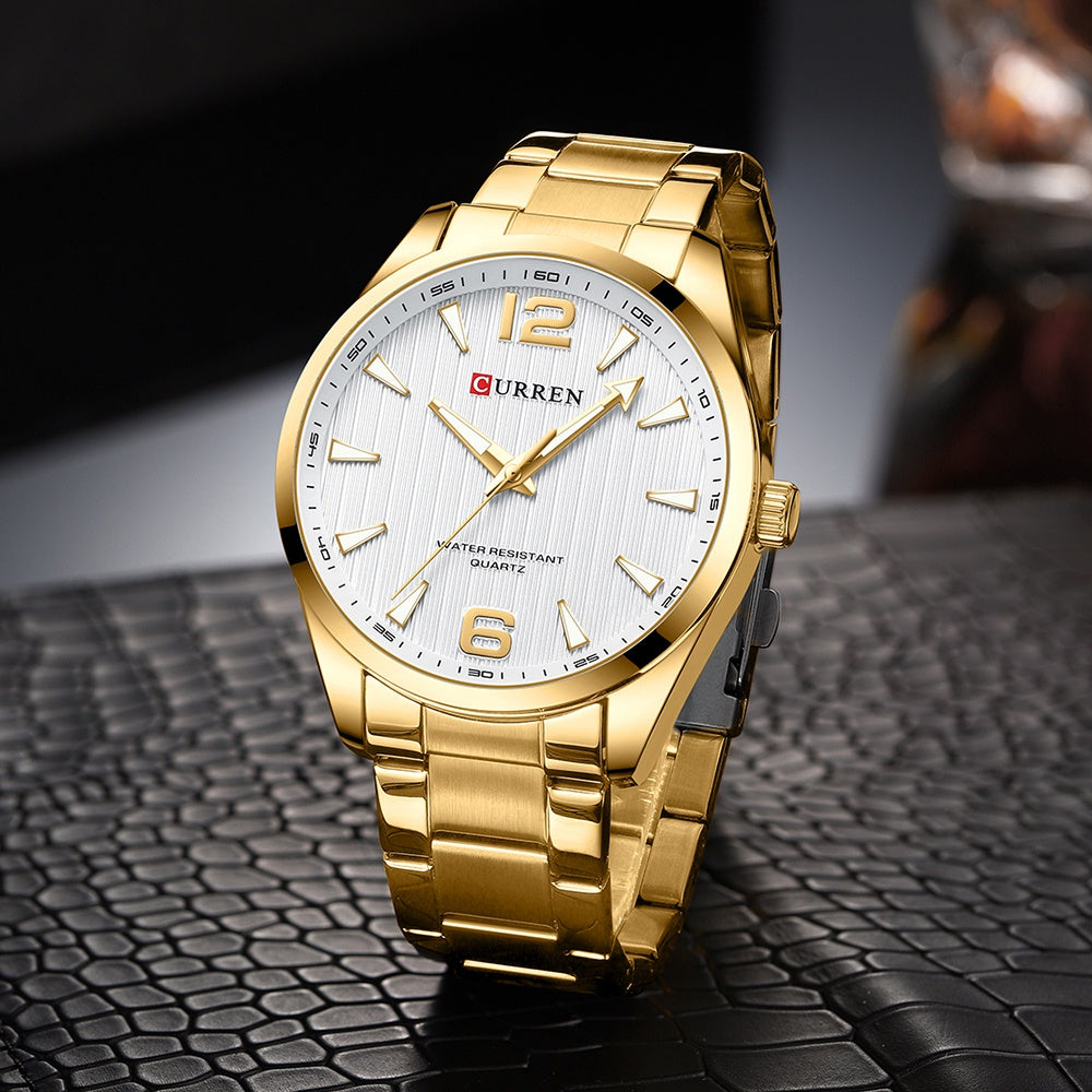 CURREN Men's Watch Original Brand Luminous Hand New Fashion Simple Business Casual Stainless Steel Quartz Waterproof 8434 X