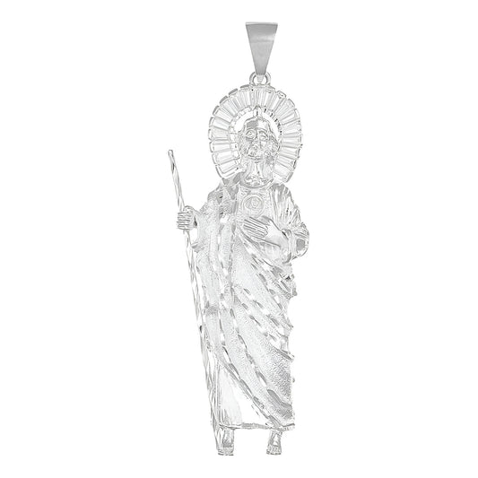 Dije De Plata 925 Figura San Judas 7.8 Cm Para Collar Hombre