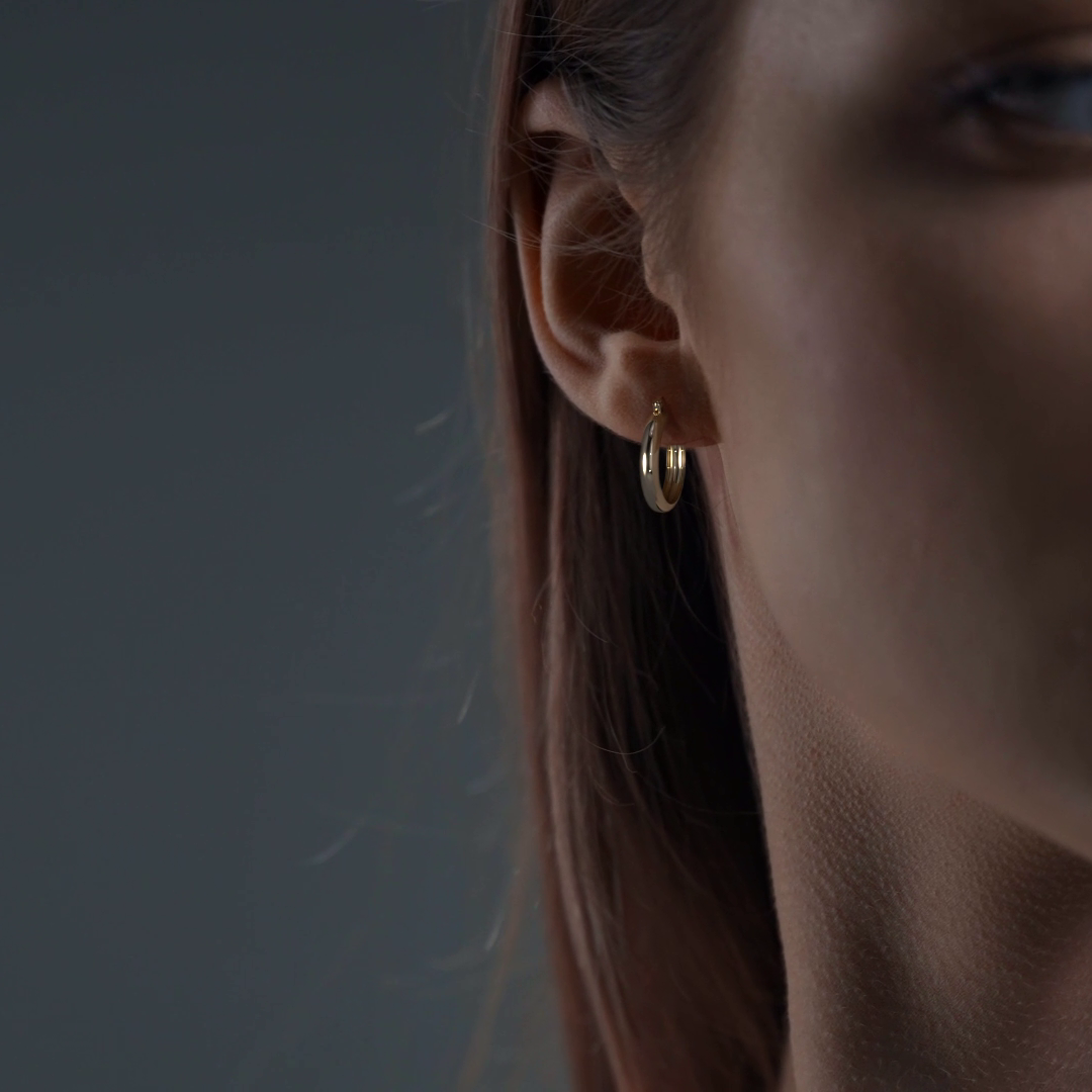 Arracada Bangle De Oro De 10k Lisa De 4mm de Ancho