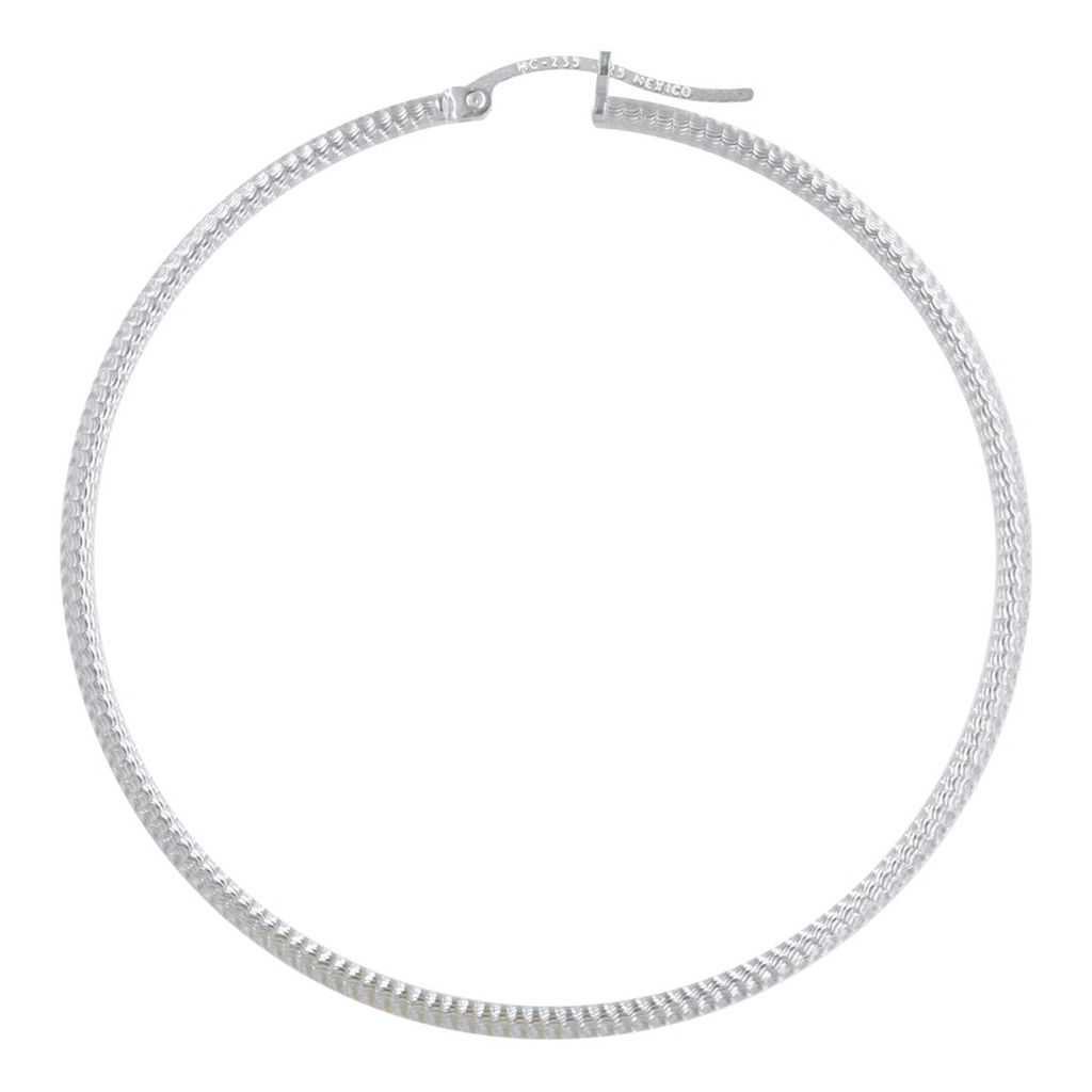 Arete Arracada Diamantada De Plata Ley 925 Para Mujer Candy 55 mm