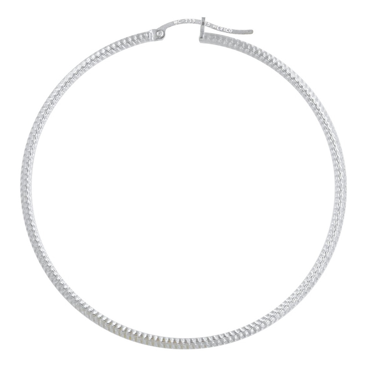 Candy 55mm Sterling Silver 925 Diamond Cut Hoop Earrings for Women