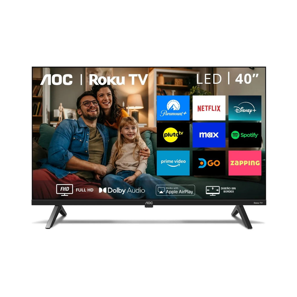 AOC Smart TV 40 Inch LED FHD Roku TV 40S5045 - Compatible with Alexa, Google Home, Airplay