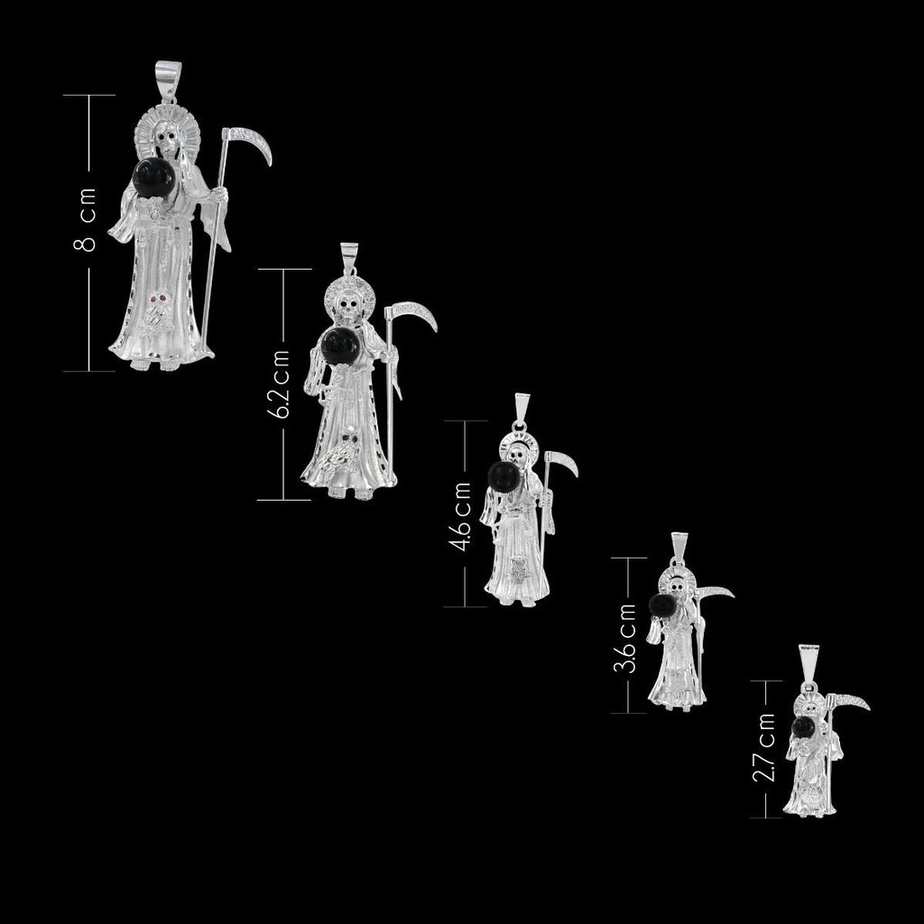 Santa Muerte Pendant in 925 Silver, 2.7cm