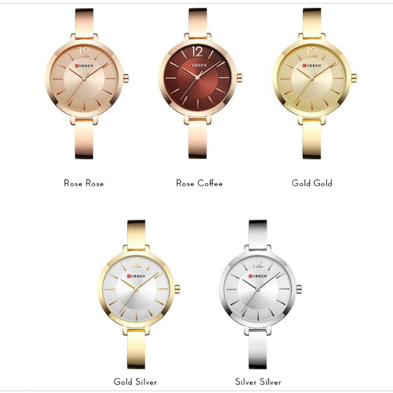 Curren Women's Waterproof Quartz Watch with Stainless Steel Strap, Simple and Casual/Gift 9012 xs