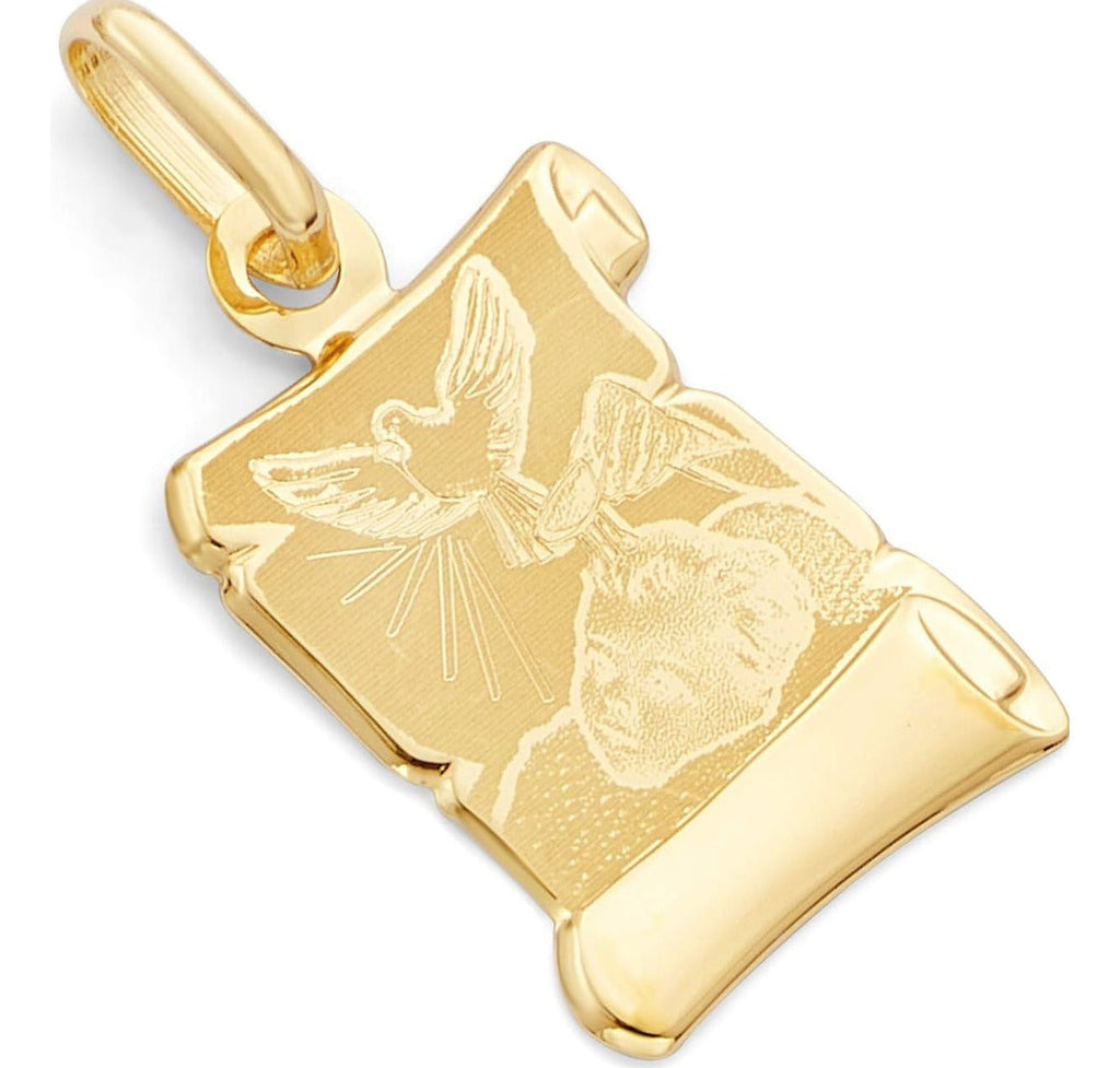 14k Gold Italian Baptismal Medal