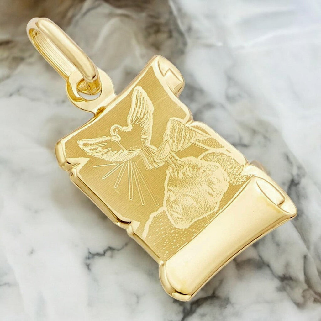 14k Gold Italian Baptismal Medal