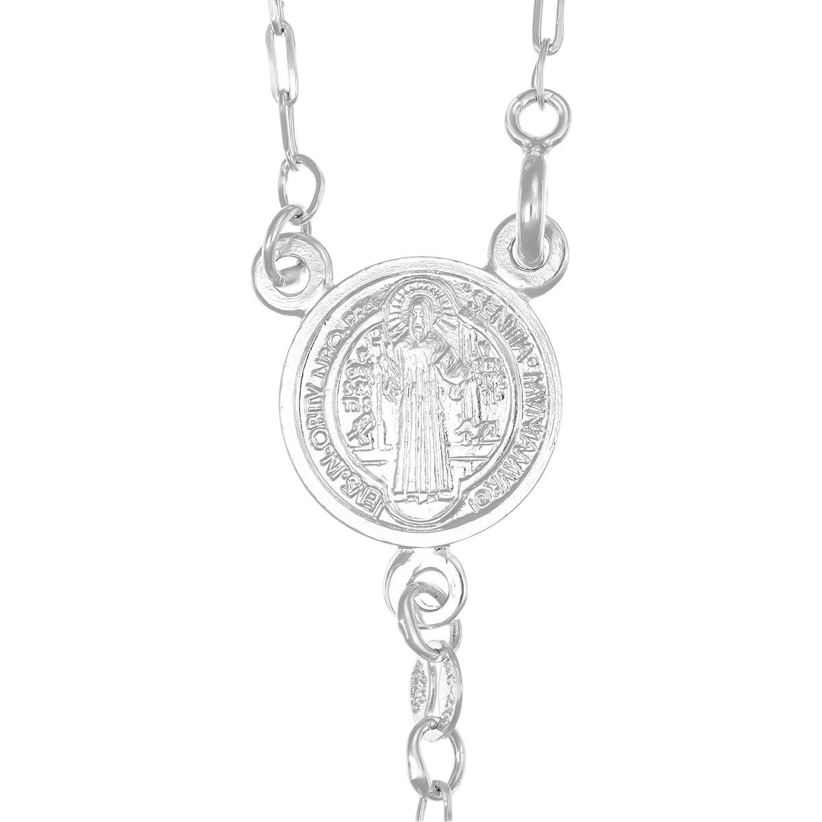 925 Sterling Silver Rosary With 55 Cm Diamond Ball
