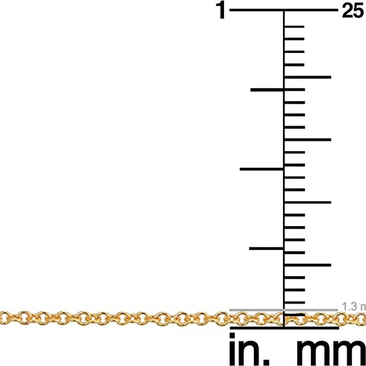 Viviana 10k Gold Necklace, 45cm, with 2.5mm Ball