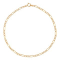 Italian Figaro Pave Bracelet, 10 Carat Gold, 2.6mm, 18.5cm