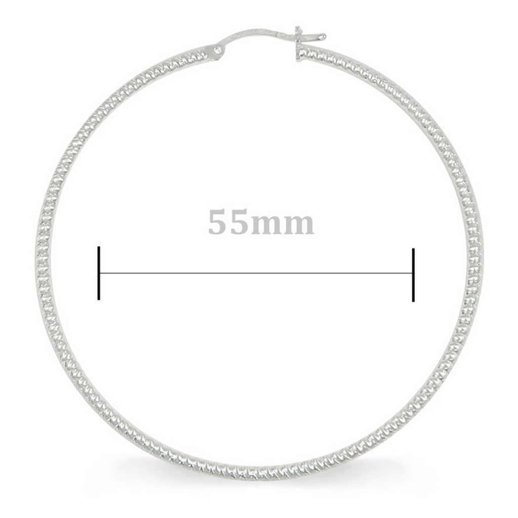 Arete Arracada Diamantada De Plata Ley 925 Para Mujer Candy 55 mm