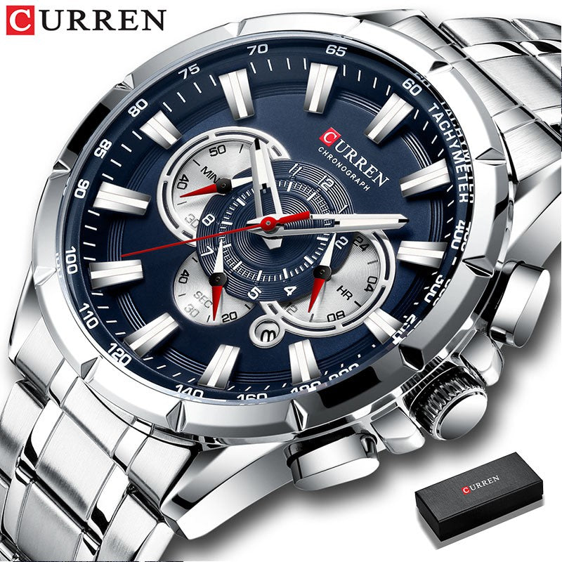 Curren New Quartz Watch with Sport Chronograph in Stainless Steel Curren New Quartz Watch with Luminous Hands 8363