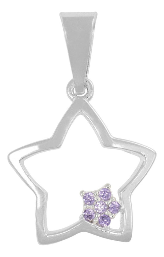 Dije De Plata 925 De Estrella Con Zirconia