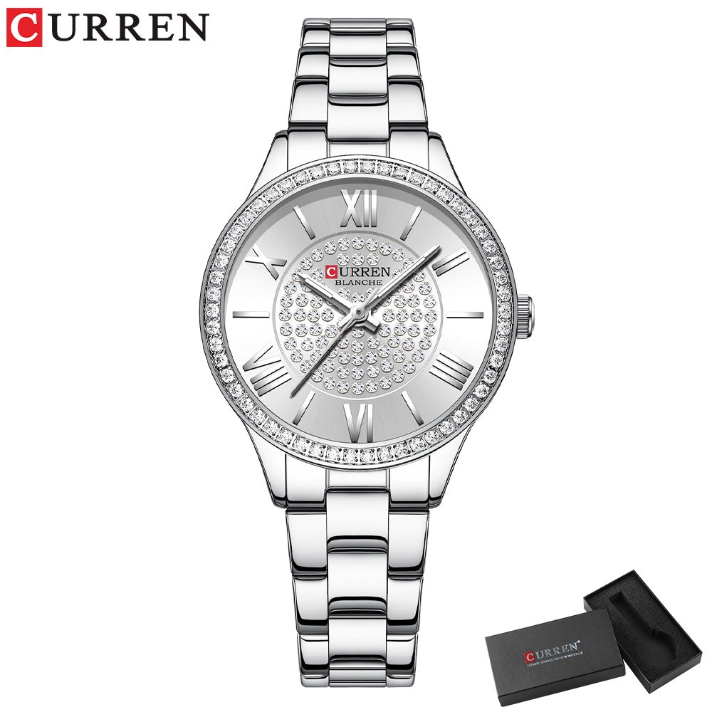 CURREN Women's Watches Original Brand Fashion Casual Sports Quartz Stainless Steel Waterproof 9084