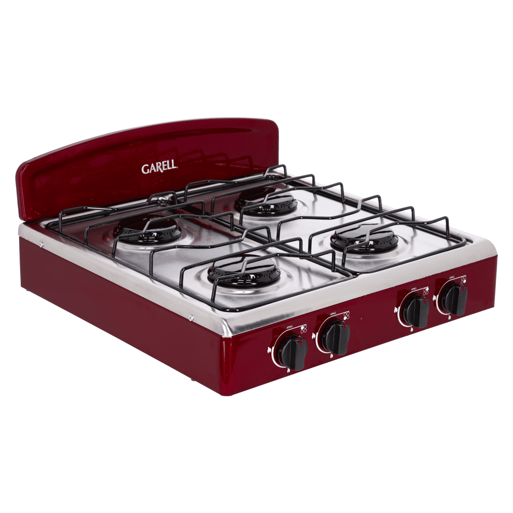 Garell PM4Q-IT 4 Burner Gas Tabletop Grill Stove in Stainless Steel