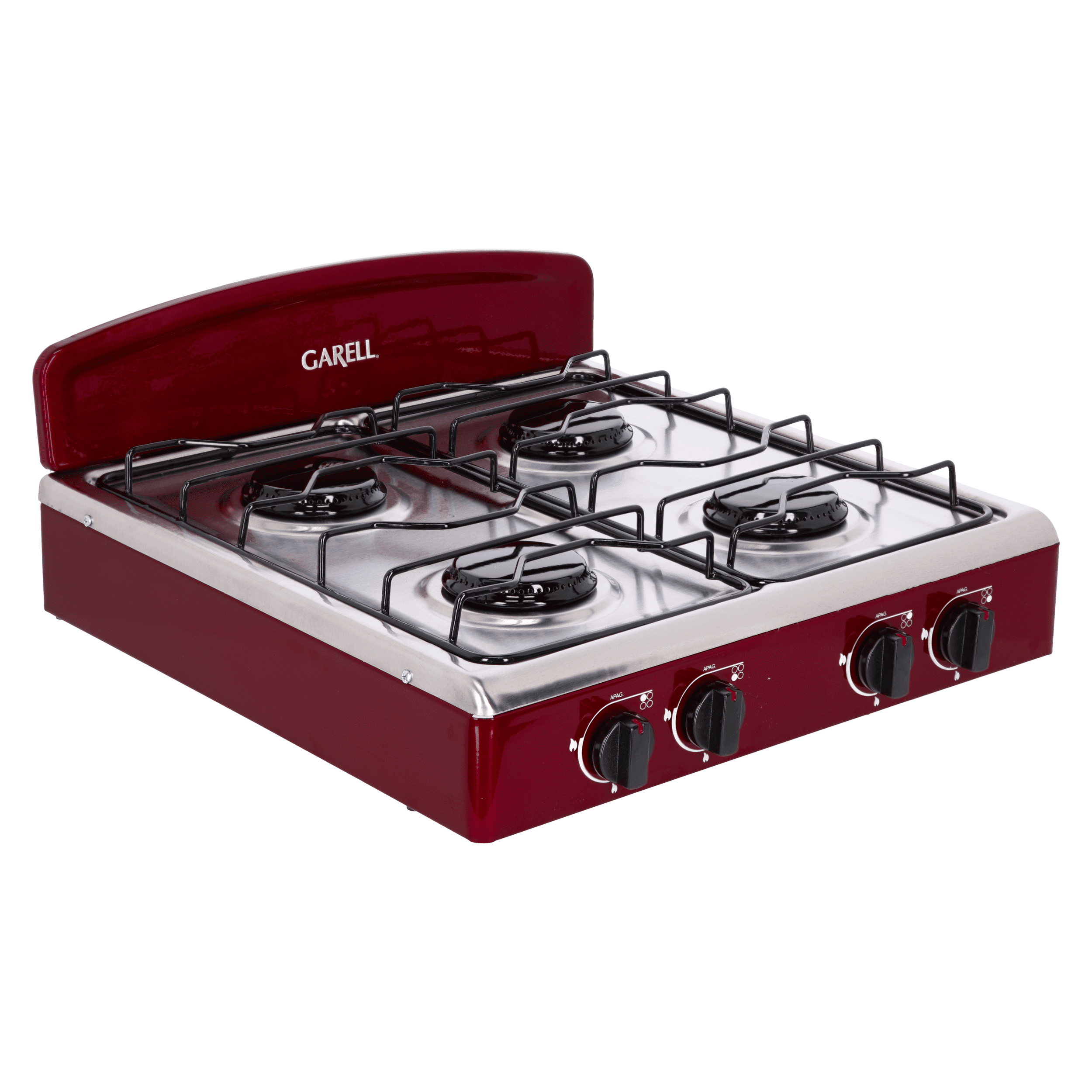 Garell PM4Q-IT 4 Burner Gas Tabletop Grill Stove in Stainless Steel