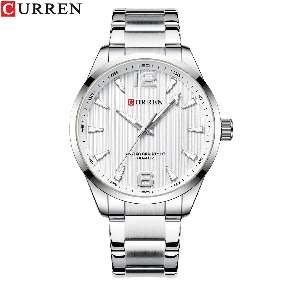 CURREN Men's Watch Original Brand Luminous Hand New Fashion Simple Business Casual Stainless Steel Quartz Waterproof 8434 X