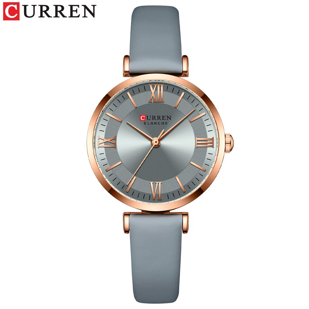 CURREN Women's Watches Top Luxury Brand Creative Simple Casual Sport Watch Leather Strap Fashion Waterproof 9079 XQ