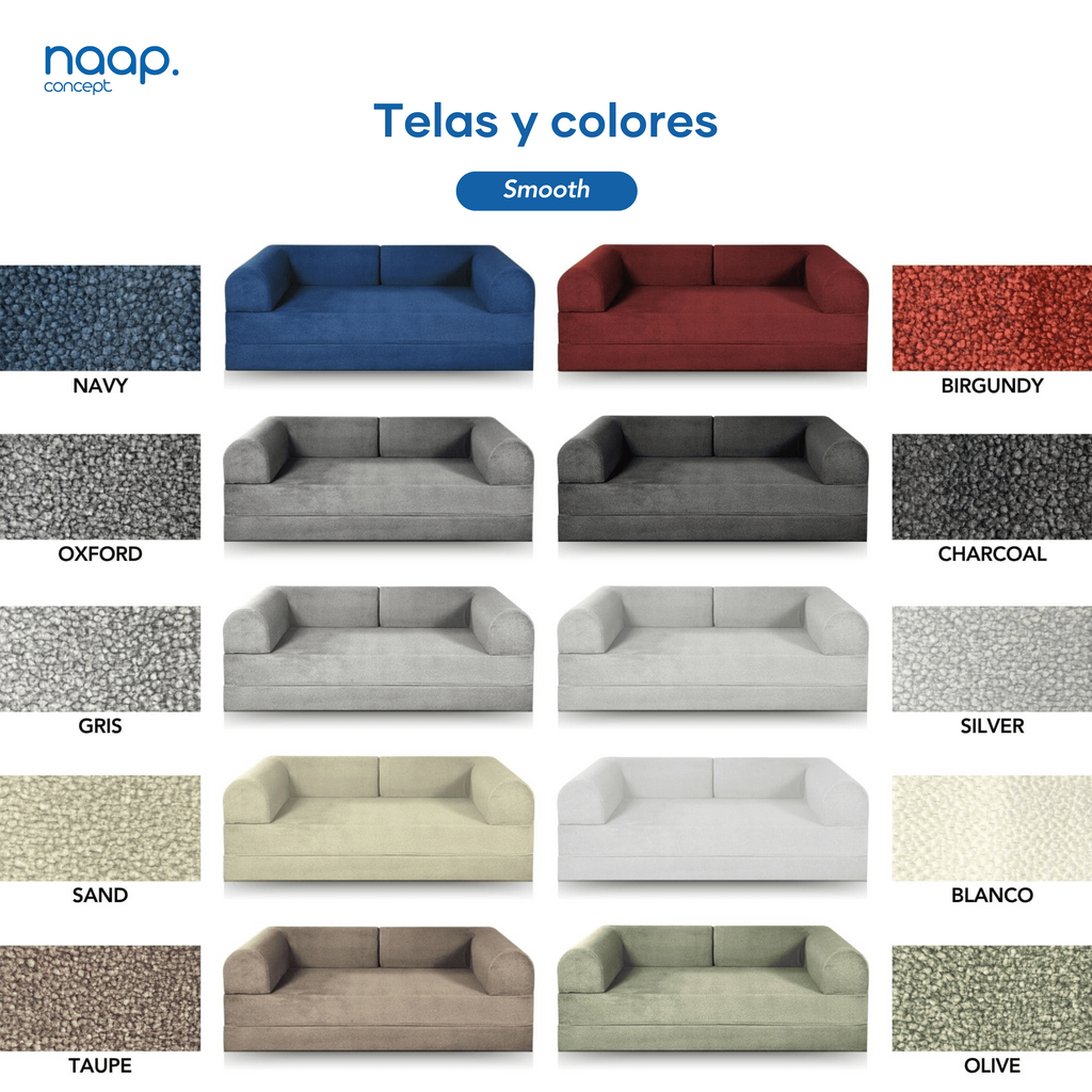 SOFA BED TEDDY SMOOTH BIRGUNDY