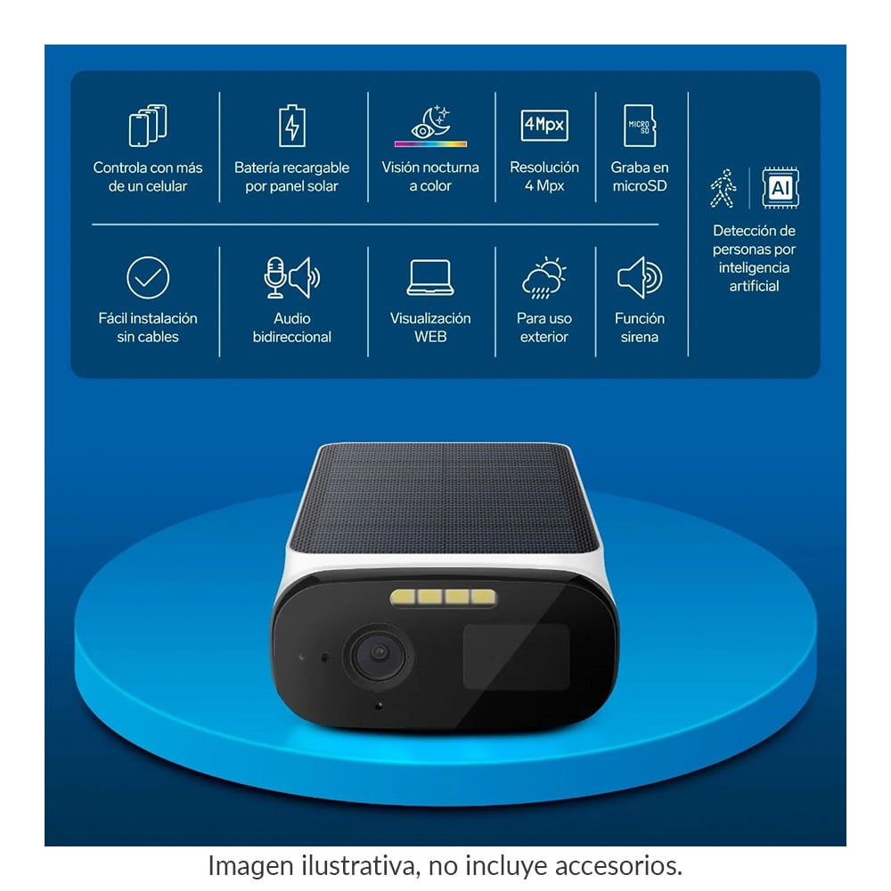 Steren Wi-Fi Security Camera 4 Mpx w/Solar Panel