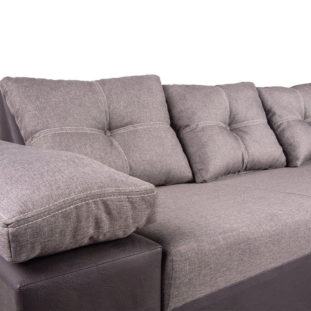 Isabela modular corner sofa (left and right) with included storage chest, Atlas del Descanso, gray color