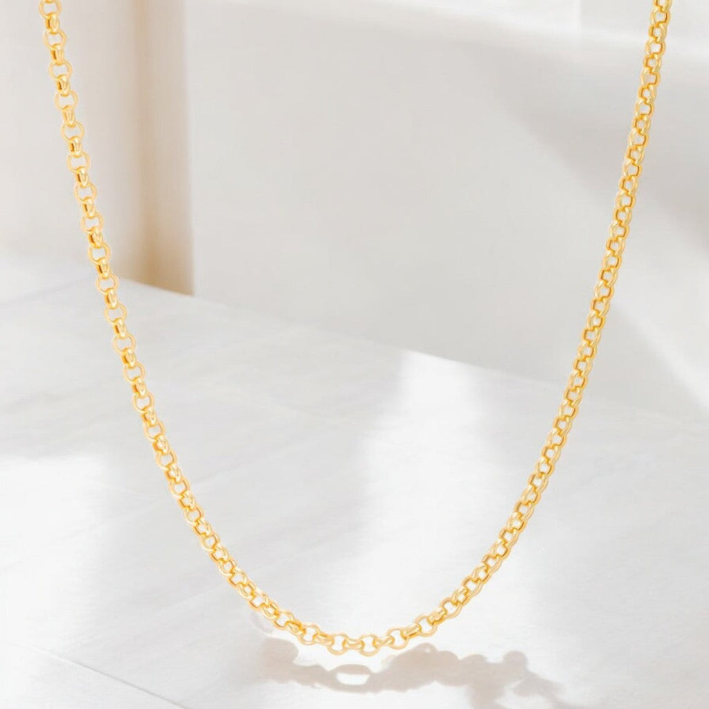 Cadena Ancla Italiana De 14k Medida 55 Cm