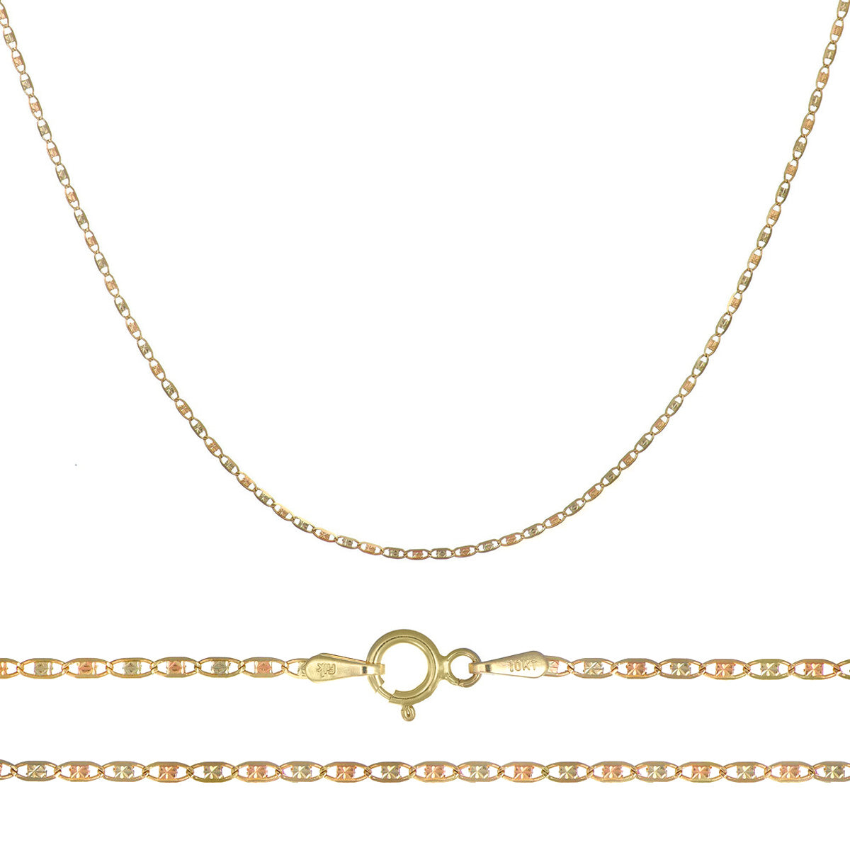 Cadena Valentino De Oro Italiano 10k, Calibre 1.5 Mm, 55cm