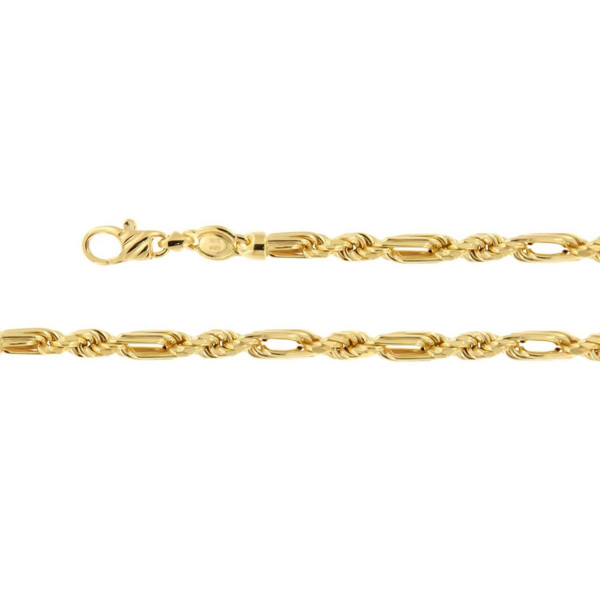 Italian Torsal Chain 3x1 Figaro 14k, 60cm, Gauge 3.0mm