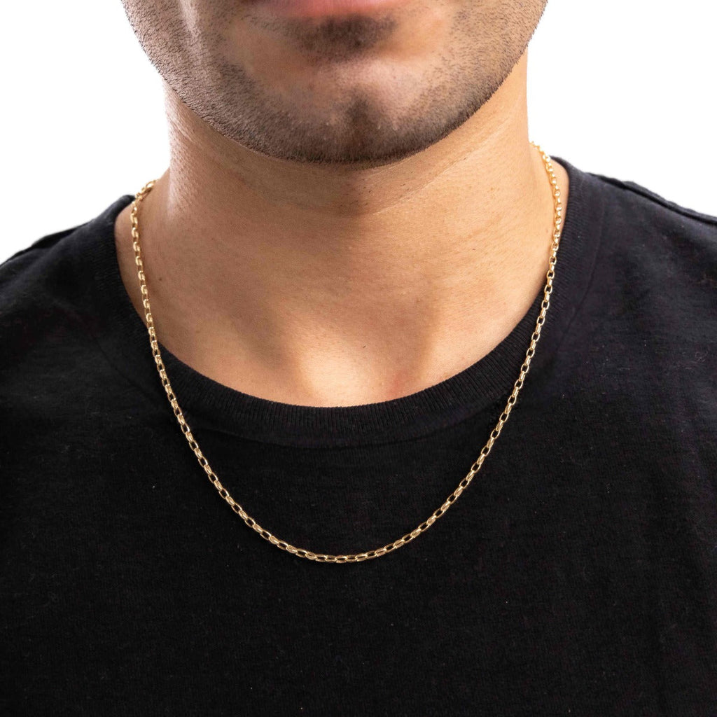 Cadena Ancla Italiana De 14k Medida 55 Cm