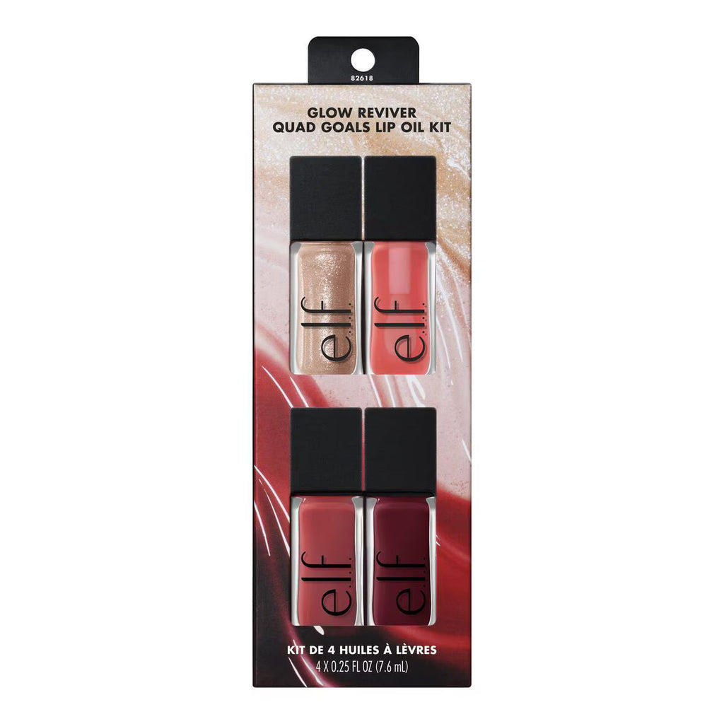 ELF Glow Reviver Quad Goals Lip Oil Kit of 4 lip glosses 7.6 ml