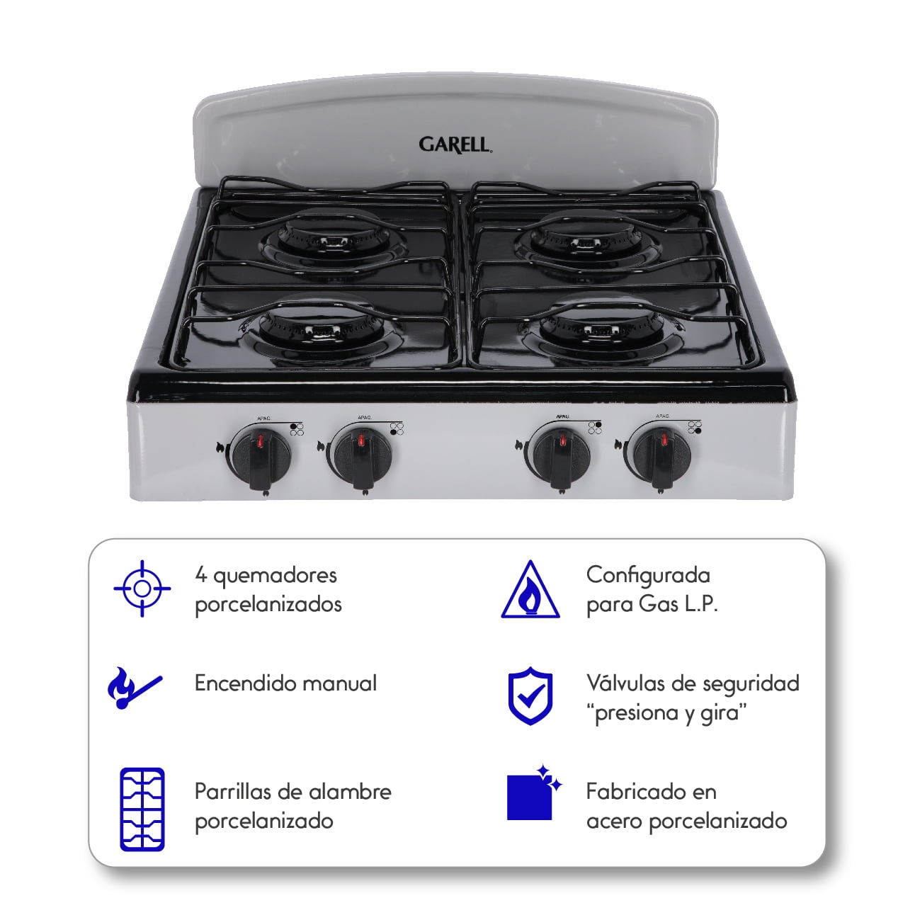 Garell PM4Q-G 4 Burner Gas Tabletop Stove Grill