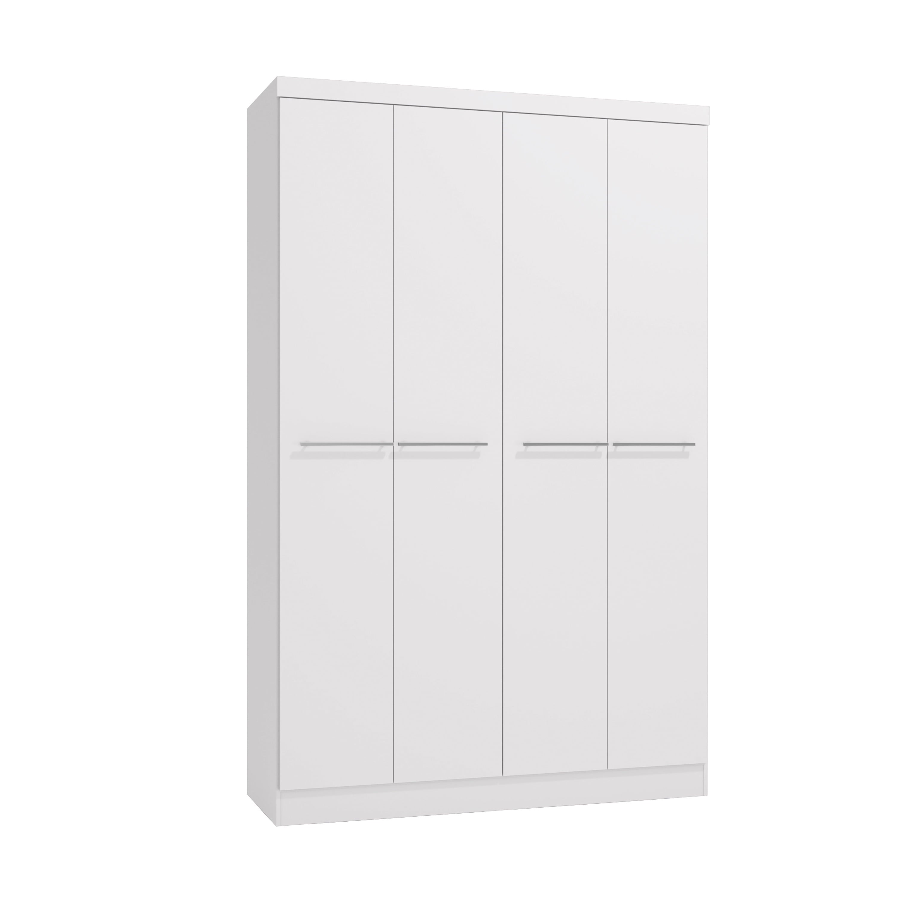 Kappesberg Single Wardrobe Closet with 4 Doors and 1 Drawer, White