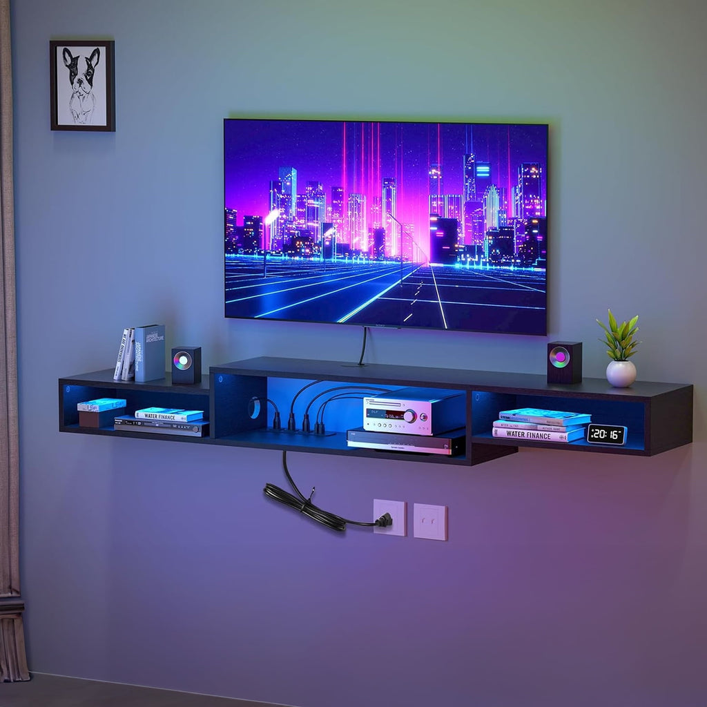 FABATO 70cm Floating Wall TV Unit with 4 Connections