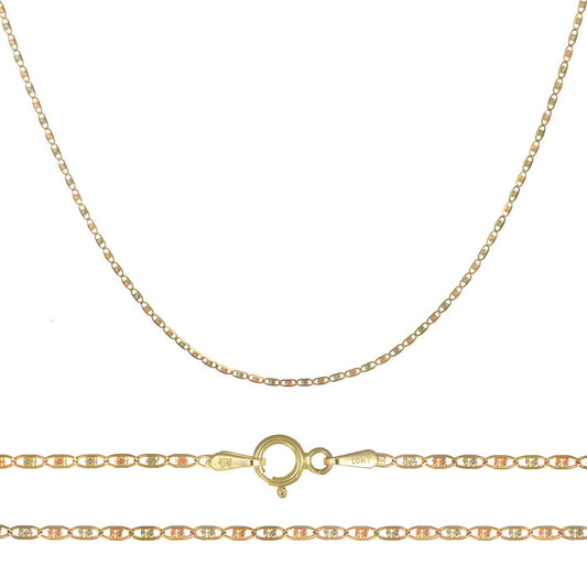 Cadena Valentino De Oro Italiano 14k, Calibre 1.5 Mm, 40cm