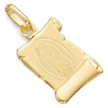 Necklace with Italian Virgin Medal in 14k Gold