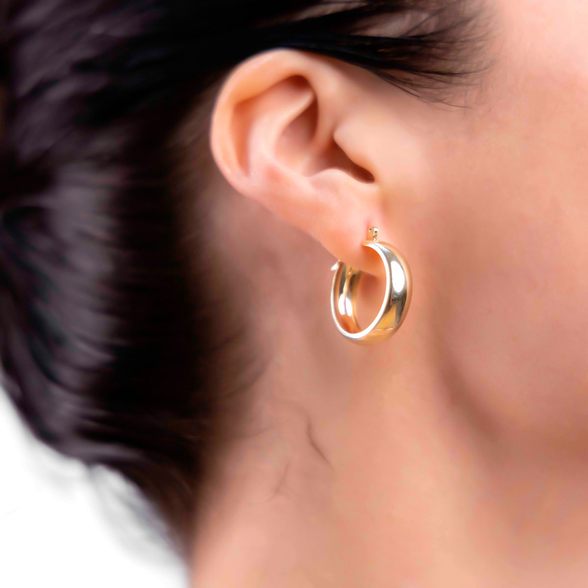 20mm Smooth 10k Gold Hoop Earrings