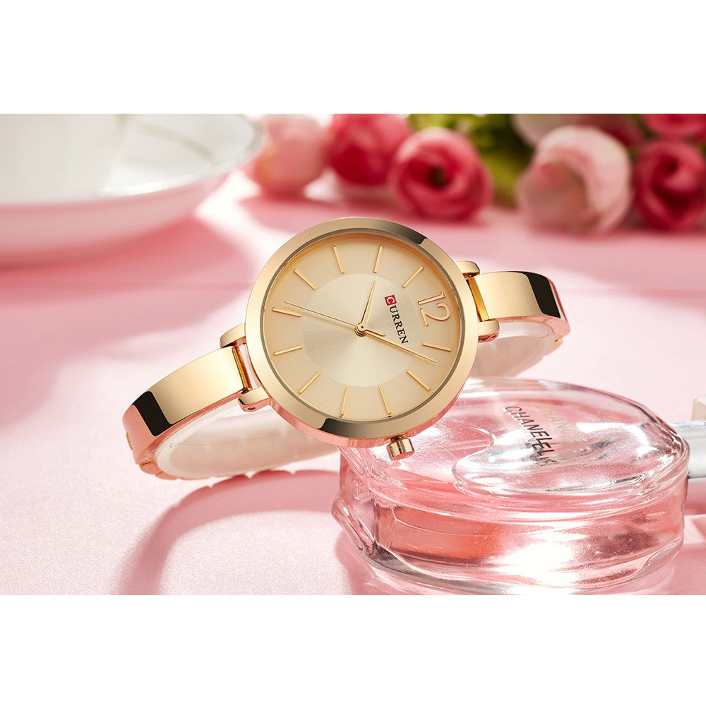 Curren Women's Waterproof Quartz Watch with Stainless Steel Strap, Simple and Casual/Gift 9012 xs