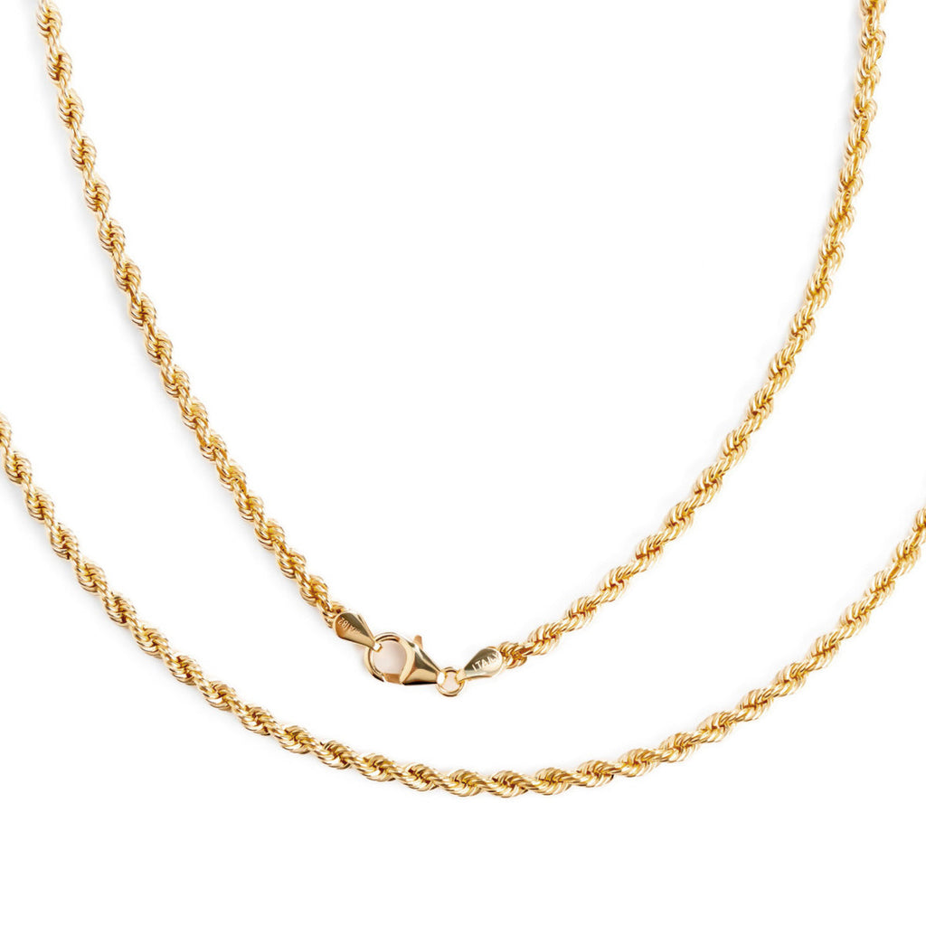 10k Italian Gold Hollow Twisted Chain, 3.2mm Gauge, 55cm