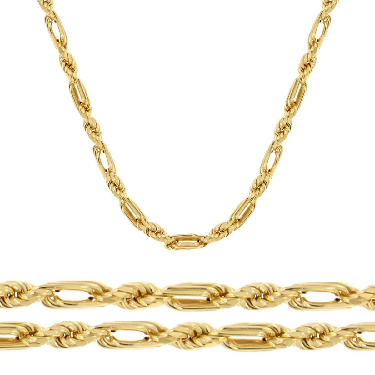 Cadena De Oro Italiano 10k, Estilo Milano, Calibre 3mm, 60cm