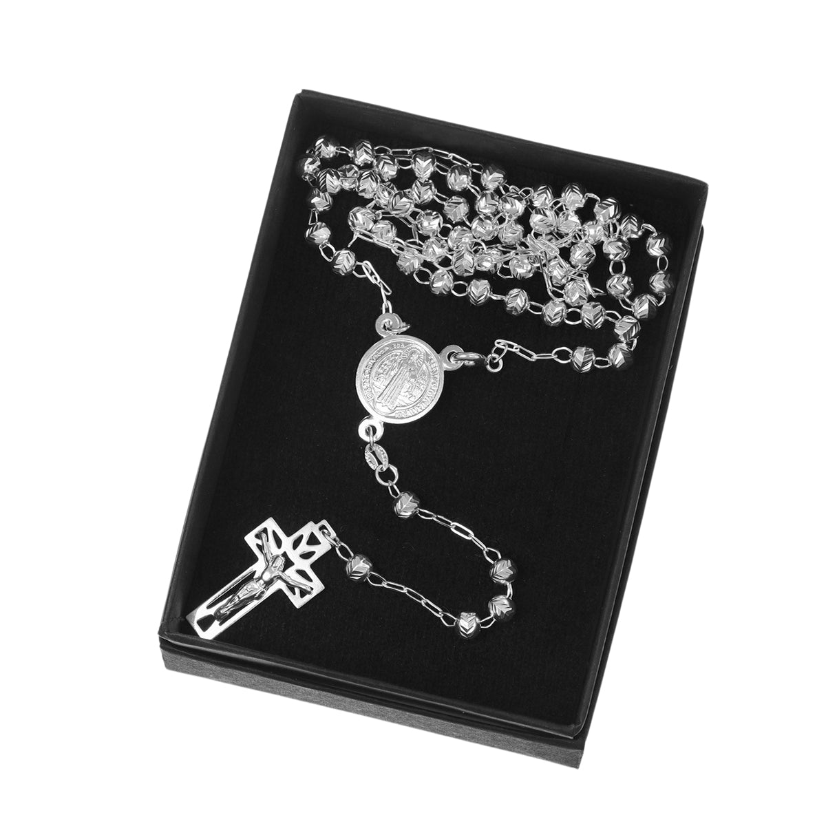 925 Sterling Silver Rosary With 60 Cm Diamond Ball
