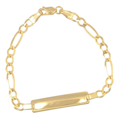 Esclava Italiana Figaro 3x1 De 10 Quilates 3.5mm, 14cm