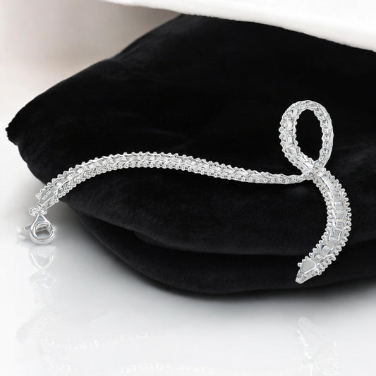 Pulsera De Plata Ley 925 Armada A Mano Para Mujer